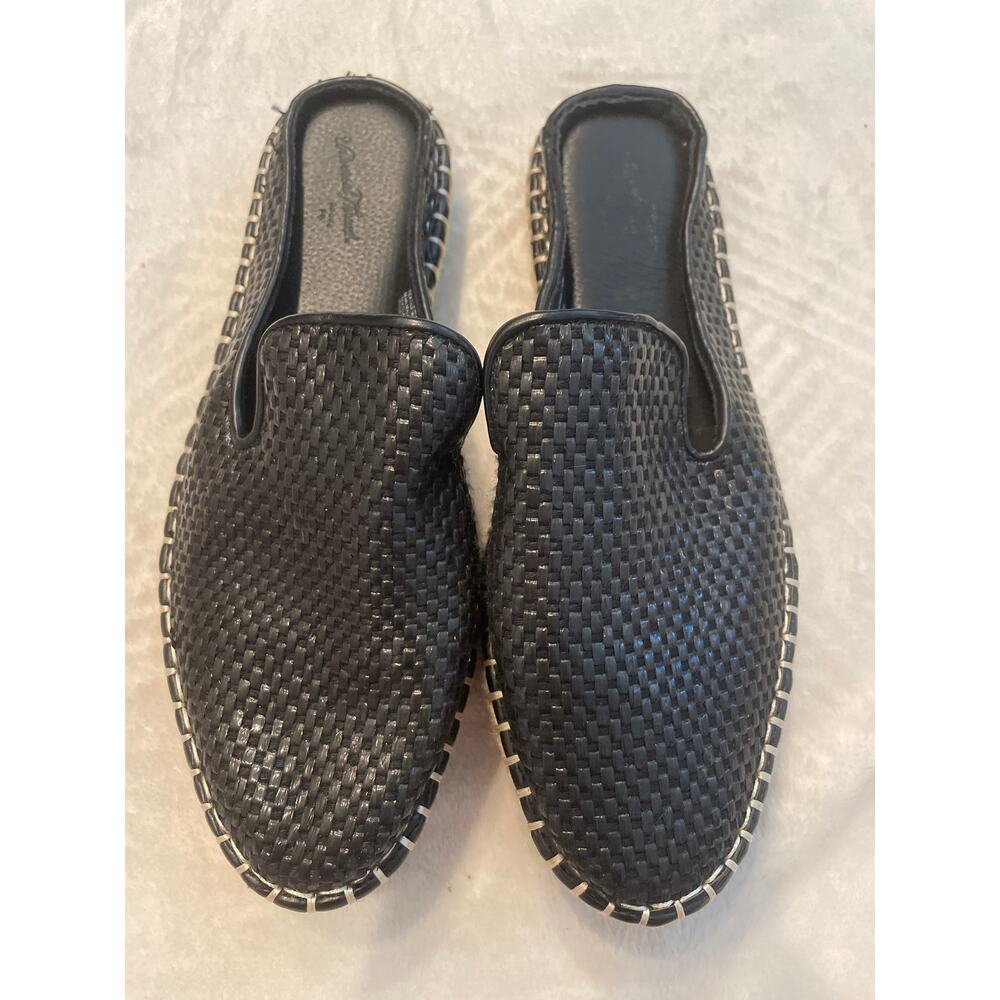 UNIVERSAL THREAD Stitch Woven Closed Toe Slip On Slippers Size 6 Black